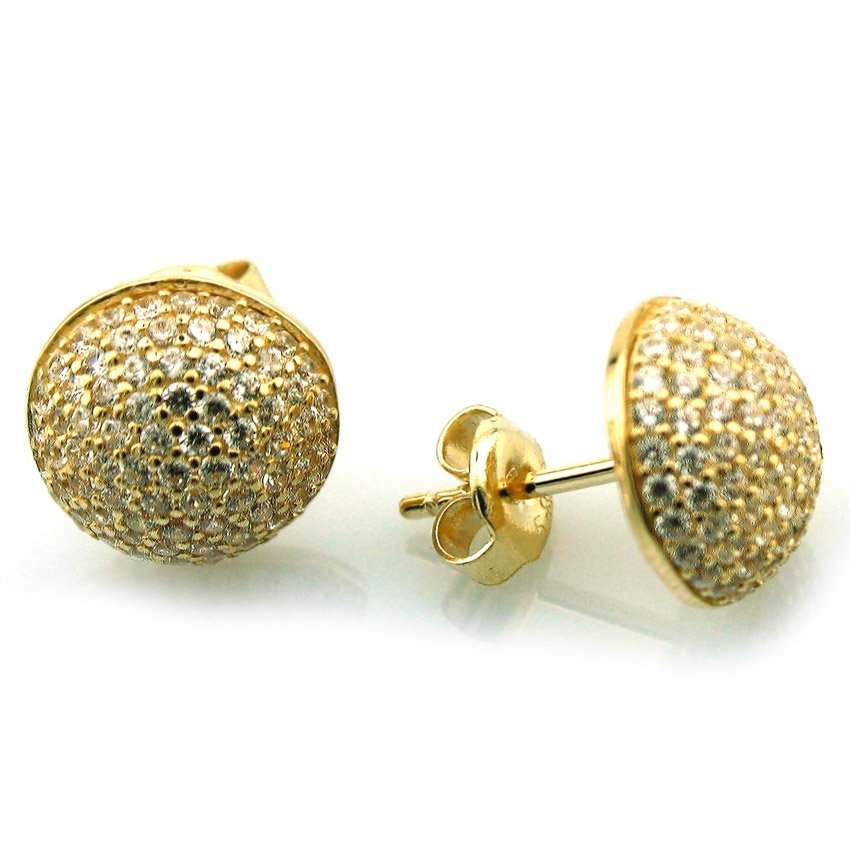 Altın Yarım Top Taşlı Küpe (14 Ayar) Modelleri ve Fiyatları