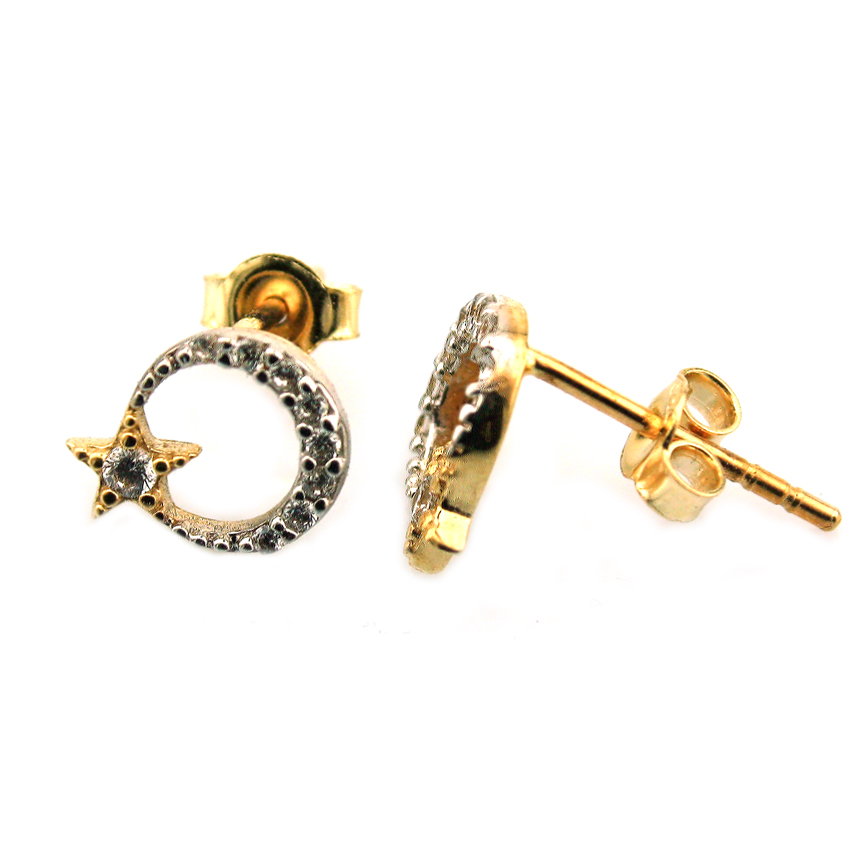 Altın Ay Yıldız Çocuk Küpesi (14 Ayar) Modelleri ve Fiyatları