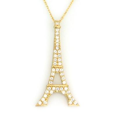 Altın Eyfel Kulesi Kolye (14 Ayar)(Eiffel)