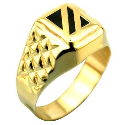 Altın Gösterişli Erkek Şovalye Yüzüğü (14 Ayar)