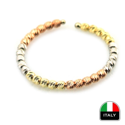 Altın İtalyan Üç Renk Taşsız Yüzük (14 Ayar)