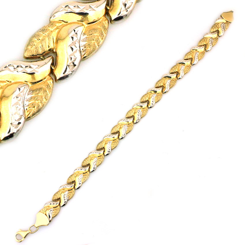 Altın Taşsız Lazerli Press Künye Bileklik (14 Ayar