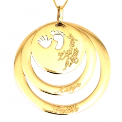 kuyumcunuznet - İsimli Halka Doğum Altın Kolye (14 Ayar)