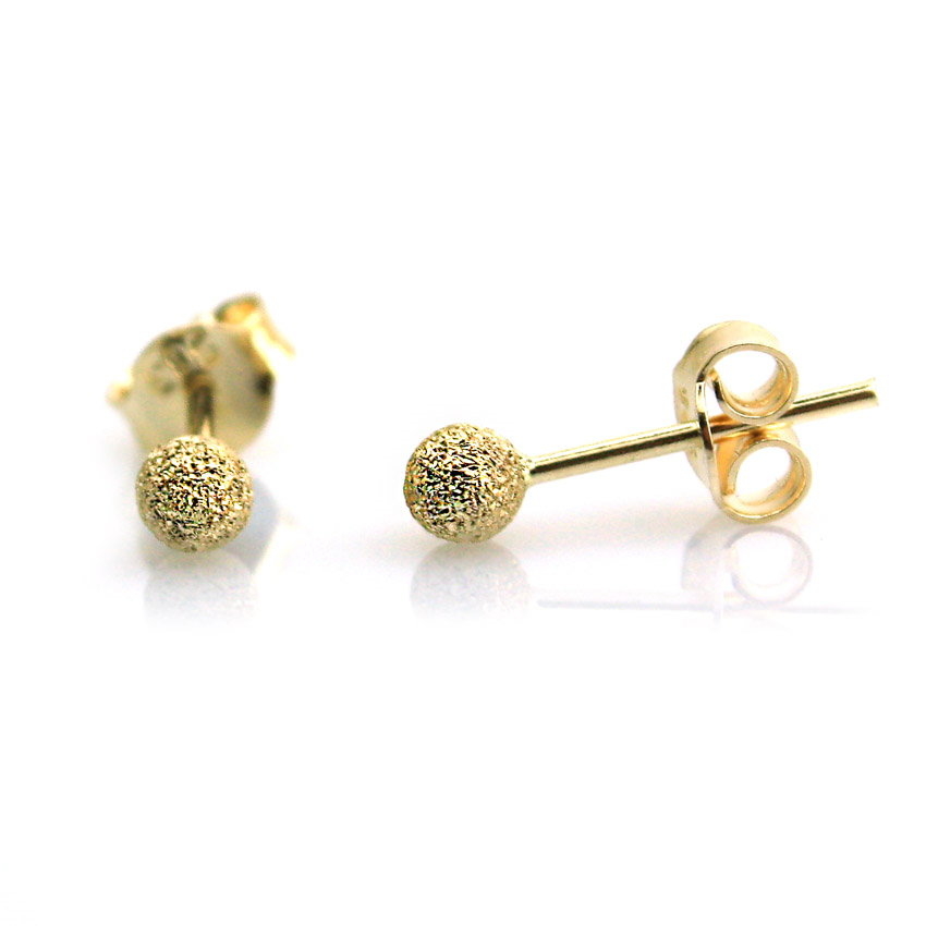 Küçük Simli Altın Top Küpe (14 Ayar) Modelleri ve Fiyatları