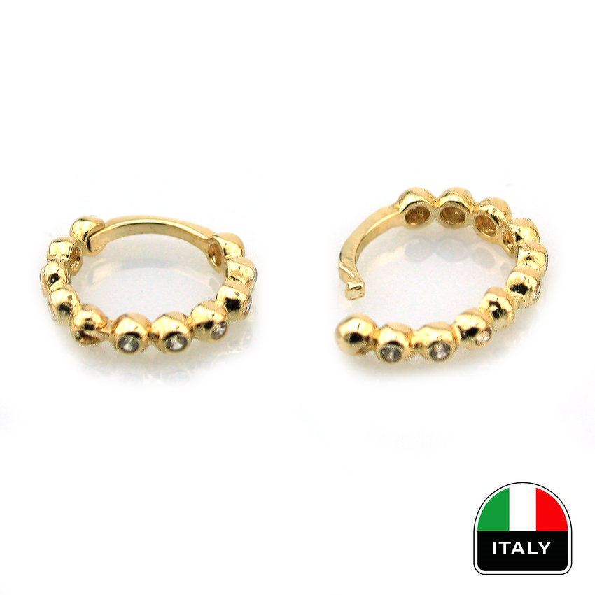 Küçük Taşlı Halka Altın Küpe (14 Ayar) Modelleri ve Fiyatları