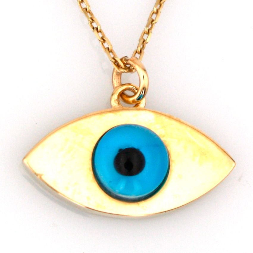 Nazar Boncuklu Göz Altın Kolye (14 Ayar) Modelleri ve