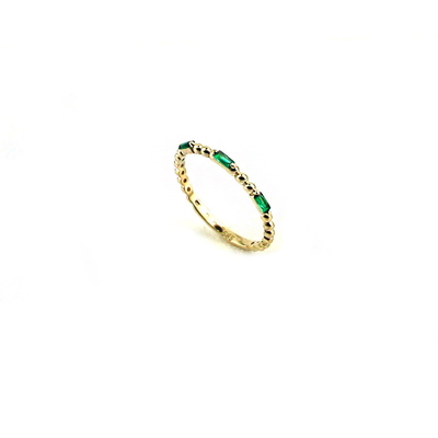Yeşil Taşlı Eklem Yüzüğü (14 Ayar)